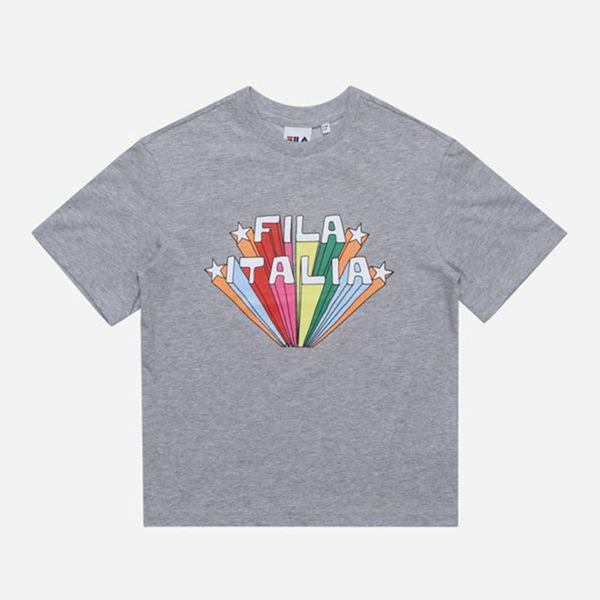 Camisetas Fila Menina Cinzentas - Fila Rainbow Crew Neck S/S Portugal Lisboa,PKJA-42781